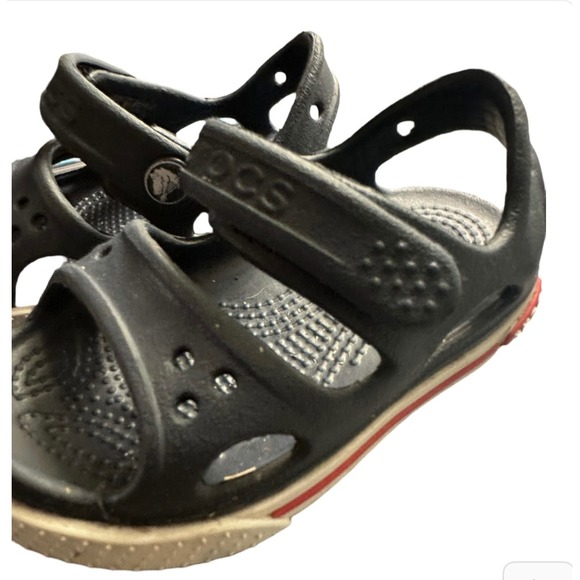 Crocs Toddler Baby Sandals Navy White Red Size C4 Toddler 4 - Picture 2 of 4